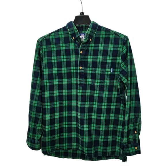 The Nutter Chubbies Flannel Shirt Men's Large Popover 1/4 Button Plaid‎ - Picture 1 of 6